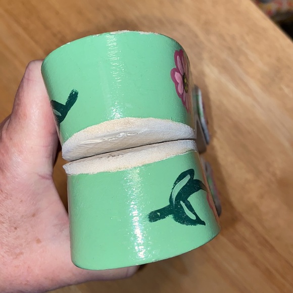 Dr Scholls Hand Painted Pink Patent Leather Wooden Exercise Sandals Vintage 70’s - Picture 6 of 9